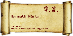 Harmath Márta névjegykártya